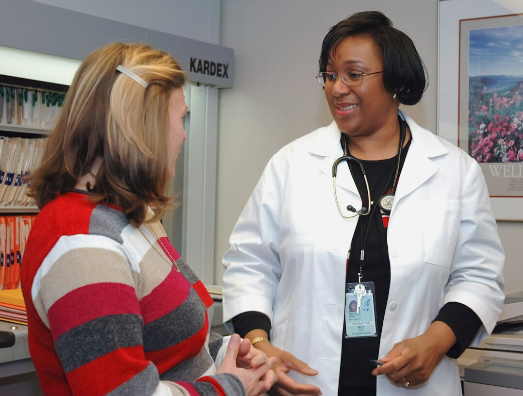 young adult with doctor