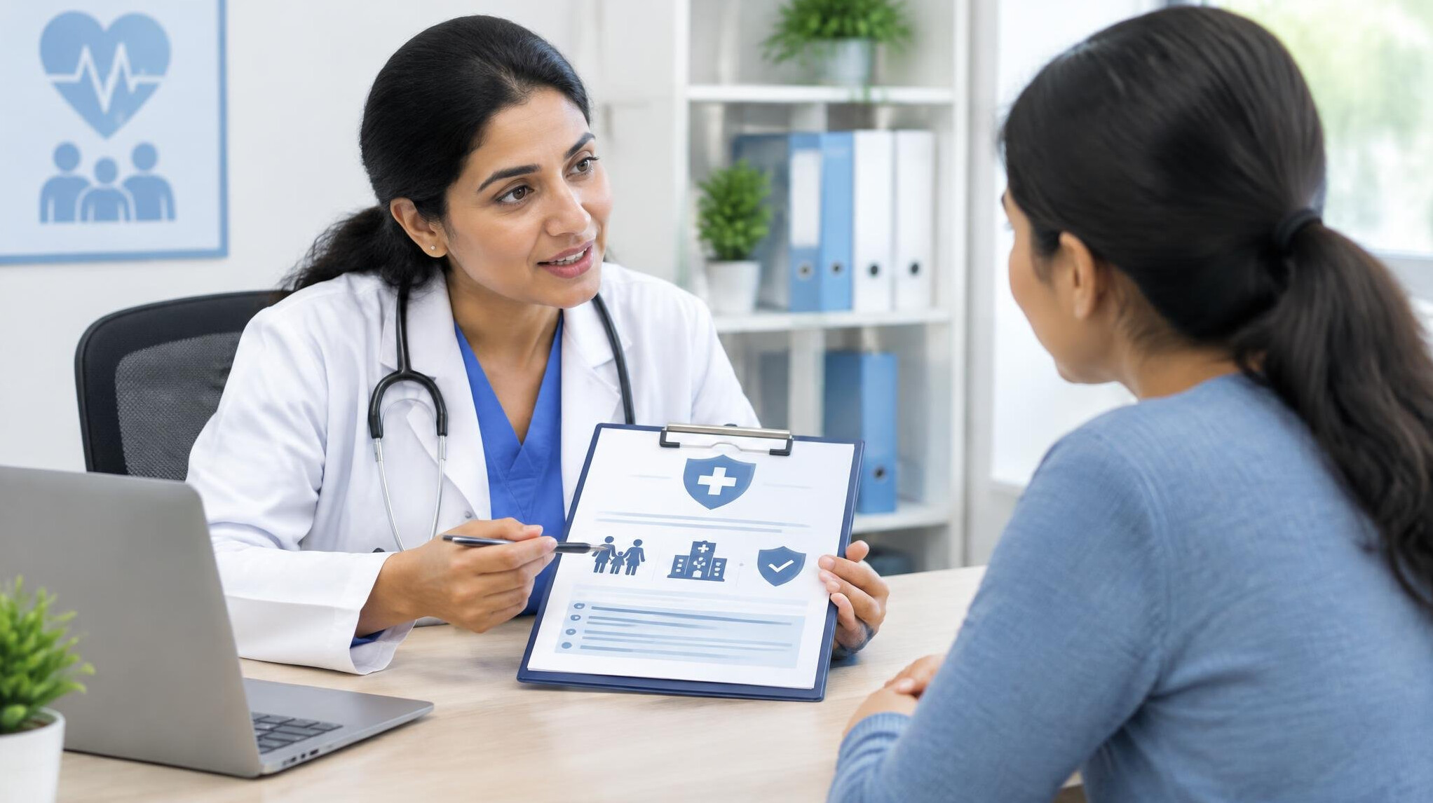 doctor explaining insurance to patient