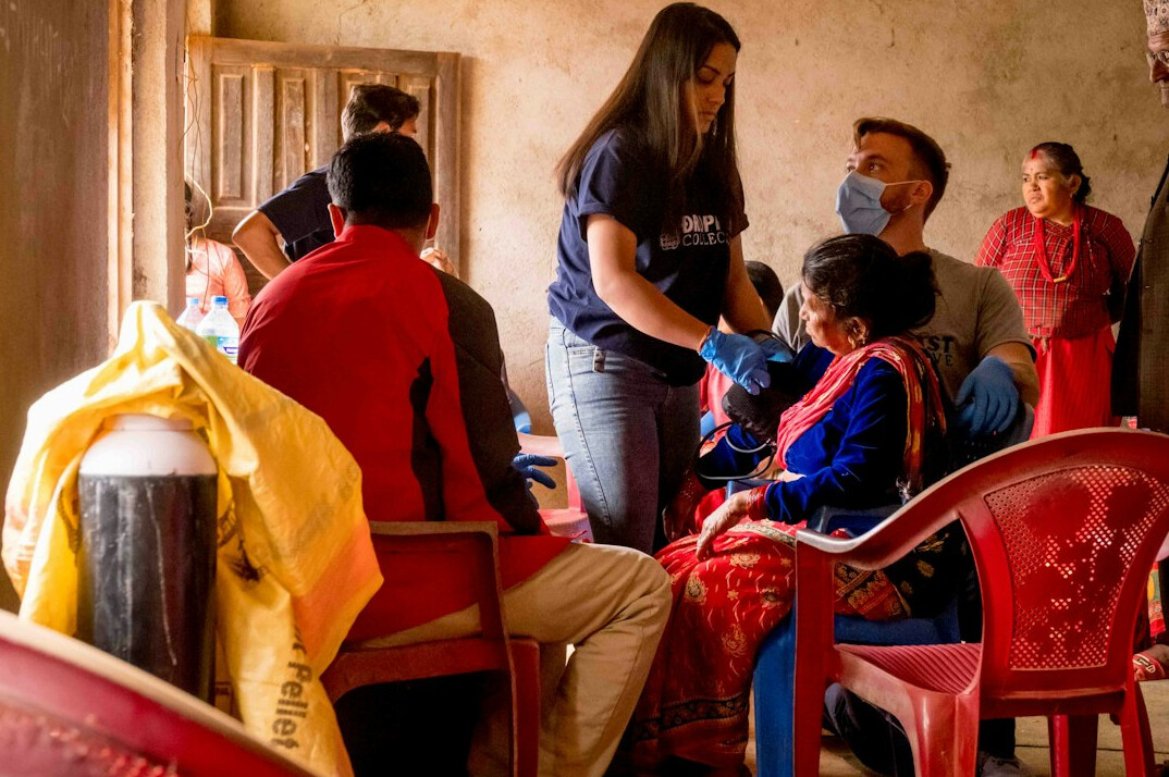 family receiving medical support