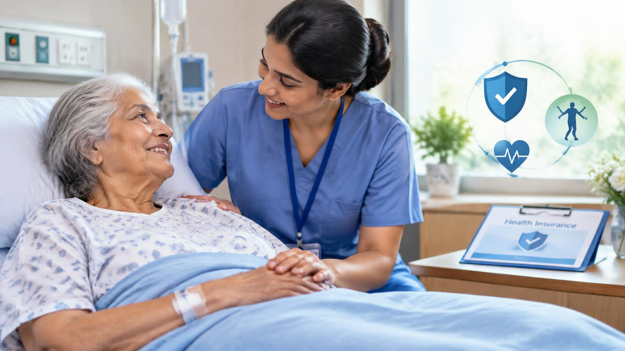 elderly person with caregiver